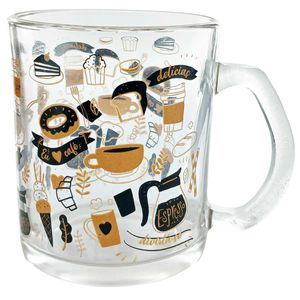 Caneca Coffee 330ml em Vidro Tokyo Design