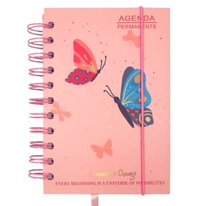 Agenda Permanente Borboleta 15,8x10,7cm em Papel Megagift