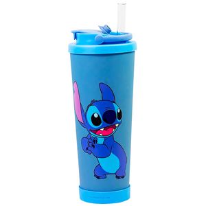 Copo Spring C/ Canudo Stitch 850ml em Aço Inox Zona Criativa