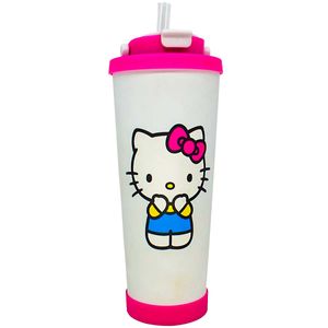 Copo Spring C/ Canudo Hello Kitty 850ml em Aço Inox Zona Criativa