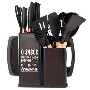 Kit Utensílios P/ Cozinha Montana 19 Peças em Silicone Kehome