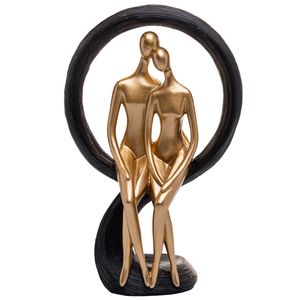 Estátua Casal Decorativa 20,5cm em Resina Wolff