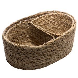 Kit Cesto Decorativo 3 Peças em Fibra Natural Wolff