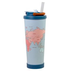 Copo Spring C/ Canudo Viagem 850ml em Aço Inox Zona Criativa