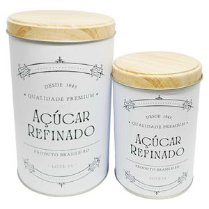 Kit Lata P/ Armazenamento 2 Peças em Metal Livon