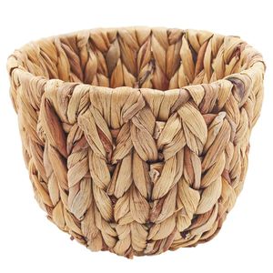 Cesta Redonda Decorativa 21x15cm em Palha Milk