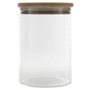 Pote Redondo C/ Tampa Bambu 650ml em Vidro Original