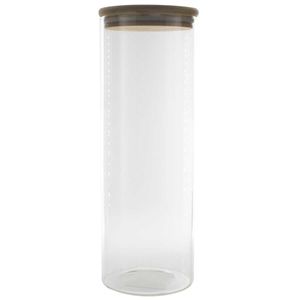 Pote Redondo C/ Tampa Bambu 1400ml em Vidro Original