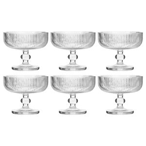 Jogo de Taças P/ Sobremesa Nordic 6 Peças 320ml em Vidro Dolce Home