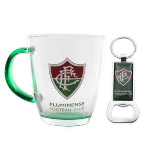 Caneca Fluminense C/ Abridor 350ml em Vidro Mileno