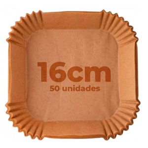 Forma Descartável P/ Airfryer 50 Peças 16cm em Papel Casita