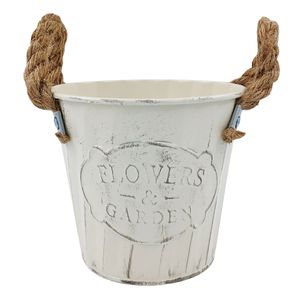 Vaso Cachepot C/ Alça 9,5x13cm em Metal Monaliza