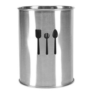 Porta Talheres 10x12cm em Aço Inox Kehome