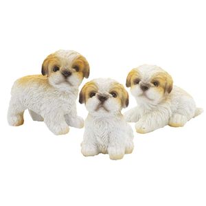 Kit Cachorro Decorativo 3 Peças 7x8,5cm em Resina Youbai