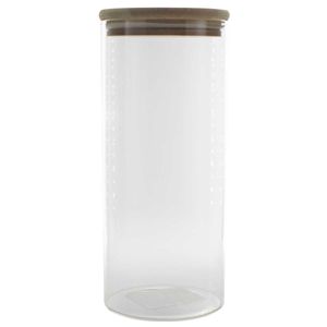 Pote Redondo C/ Tampa Bambu 1100ml em Vidro Original