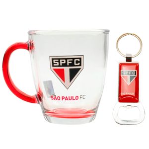 Caneca São Paulo FC C/ Abridor 350ml em Vidro Mileno