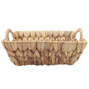 Cesta C/ Alça Decorativa 35x28cm em Palha Milk
