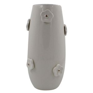 Vaso C/ Flores Decorativo 25,5cm em Porcelana Brascontinental
