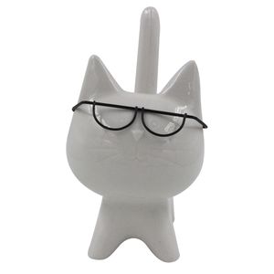 Gato C/ Óculos Decorativo 15,4cm em Resina Brascontinental