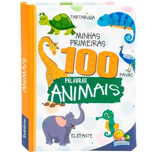 Livro Minhas Primeiras 100 Palavras Animais 16x13cm em Papel Magic Kids