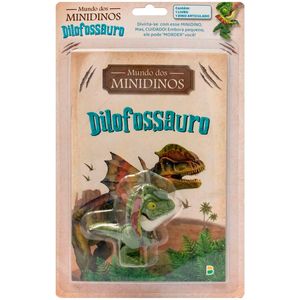Livro Mundo dos Minidinos Dilofossauro 20cm em Papel Todo Livro