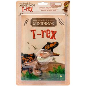 Livro Mundo dos Minidinos T-Rex 20cm em Papel Todo Livro