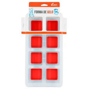 Forma de Gelo C/ 8 Cavidades 25x12,5cm em Plástico Livon