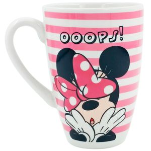 Caneca Minnie Mouse Listras 350ml em Porcelana NDI