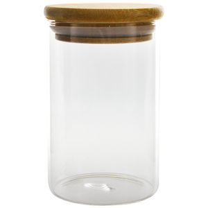 Pote Hermético C/ Tampa Bambu 250ml em Vidro Sanxia