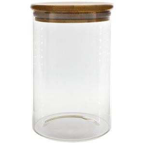 Pote Hermético C/ Tampa Bambu 1000ml em Vidro Sanxia