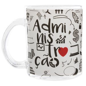 Caneca Profissões Administração 330ml em Vidro Kehome
