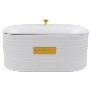 Porta Pão C/ Tampa Friso 33,5cm em Metal Paramount