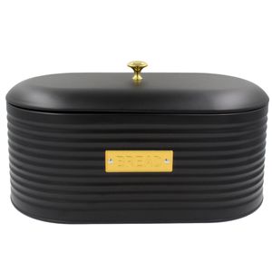 Porta Pão C/ Tampa Friso 33,5cm em Metal Paramount