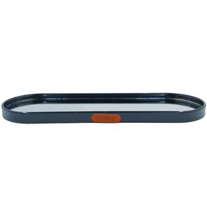 Bandeja Oval Espelhada 30x10cm em Metal Fu Xing