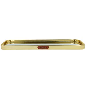 Bandeja Espelhada Retangular 30x10cm em Metal Fu Xing