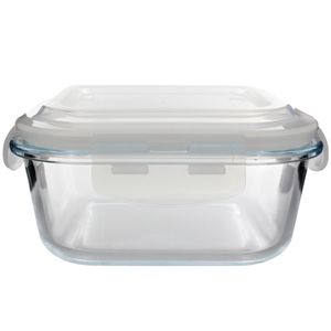 Pote ´Hermético Quadrado 800ml em Vidro Kehome