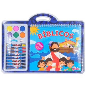 Kit Livro + Aquarela Bíblicos 33x24cm em Papel Magic Kids