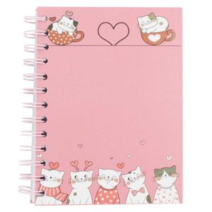 Caderno de Anotação Gatinho 13x17,5cm em Papel Sanxia