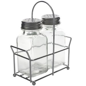 Jogo Porta Tempero Stylish 2 Peças em Vidro Kehome