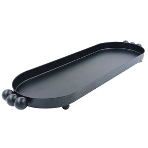 Bandeja Oval Decorativa 31x10cm em Metal Y888