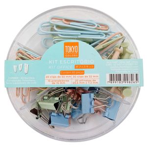 Kit Escritório 4 em 1 Redondo 85 Peças em Plástico Tokyo Design