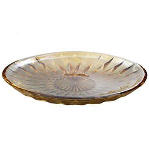 Prato Redondo Decorativo 20cm em Vidro Rutmar