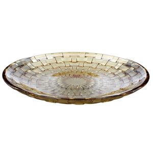 Prato Redondo Decorativo 33cm em Vidro Rutmar
