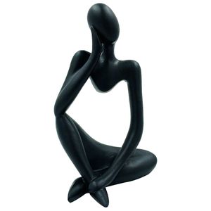 Mulher Sentada Decorativa 13,5cm em Resina Youbai