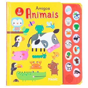 Livro Amigos Animais Sonoro 21,5cm em Papel Magic Kids