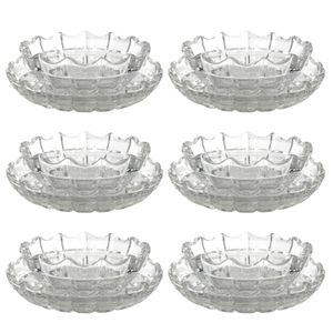 Jogo de Tigelas + Pratos Romance 12 Peças 280ml em Vidro Freecom