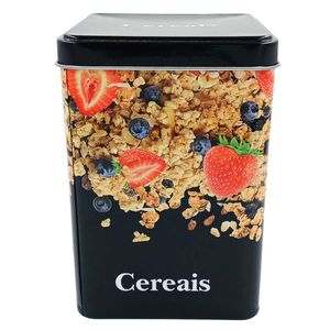 Porta Mantimento Cereais 10x15cm em Metal  Amigold