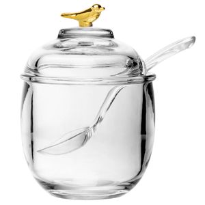 Açucareiro C/ Colher Bird 150ml em Cristal Wolff