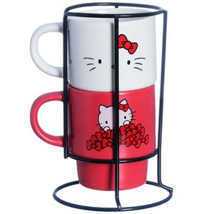 Jogo de Caneca Hello Kitty 2 Peças 150ml em Cerâmica Zona Criativa