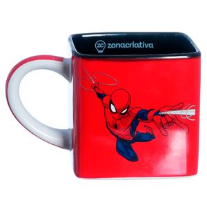 Caneca Cubo Spiderman 300ml em Cerâmica Zona Criativa